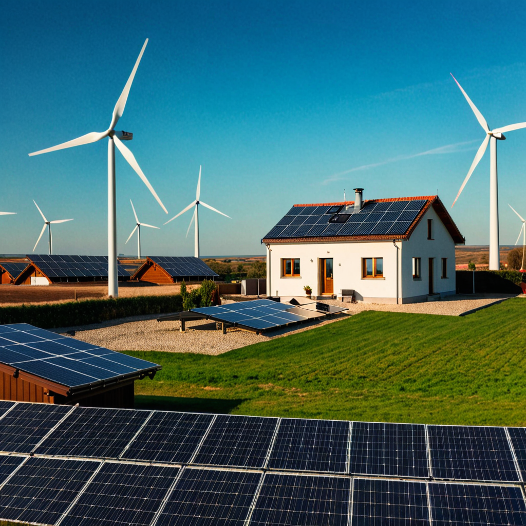 Haus und Windräder
