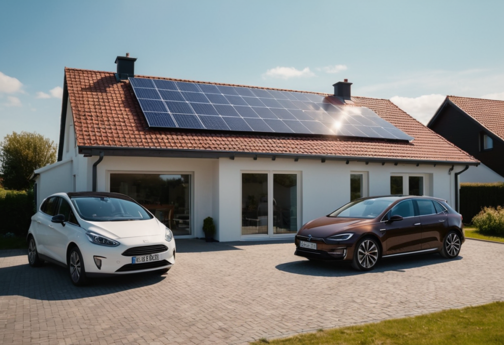 Einfamilienhaus mit effizienter Photovoltaikanlage auf dem Dach, optimiert für Top 5 Solarmodule.